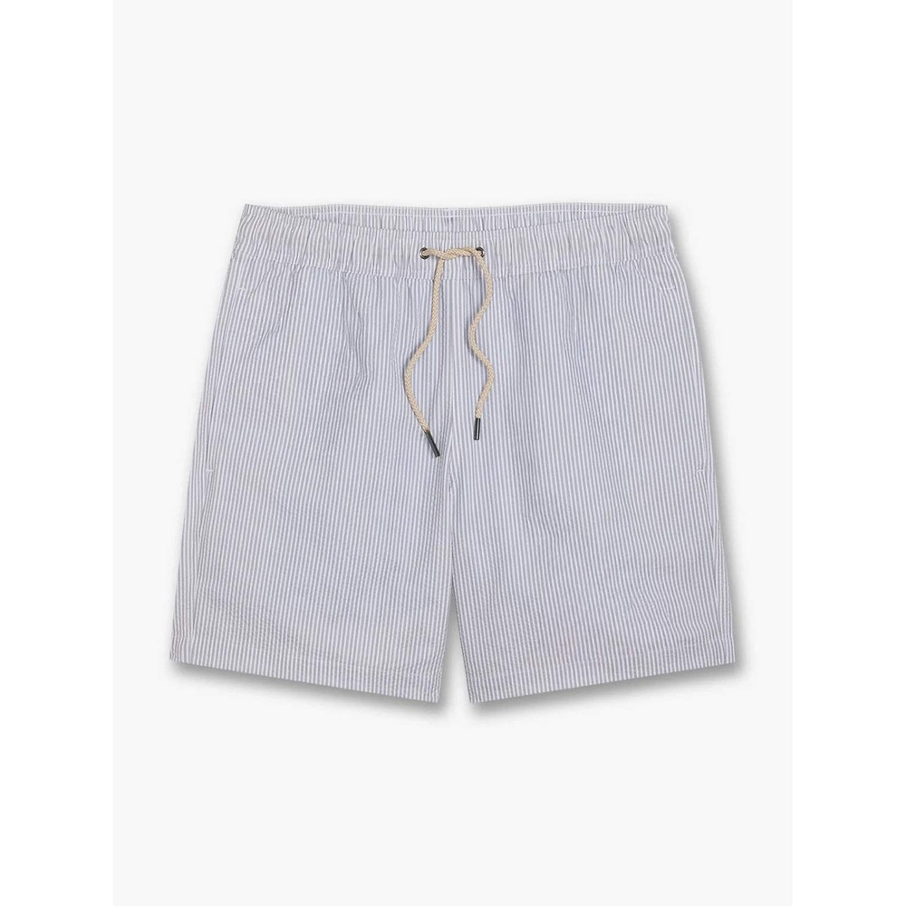 Fair Harbor Bayberry Trunk Swim Shorts Grey Seersucker Medium New With Tags